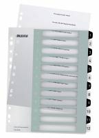 Register printbar PP A4+ 1-12 hvid/sort