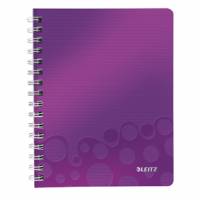 Notesbog WOW PP A5 m/hul lin 80ark lilla