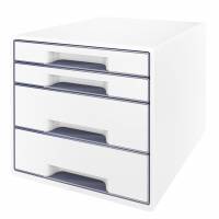 Desk cube WOW m/4-skuffer hvid/gr&aring;