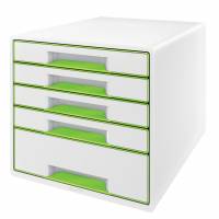 Desk cube WOW m/5-skuffer hvid/gr&oslash;n