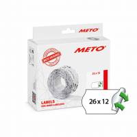 METO etiket aftag 26x12 hvid (12rl/1000)