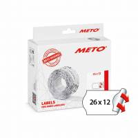 METO etiket perm 26x12 hvid (12rl/1000)