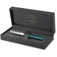 Parker 51 fyldepen i gave&aelig;ske turkisbl&aring;/krom
