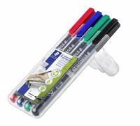 STAEDTLER Lumocolor 318 Mark&oslash;r Sort Bl&aring; Gr&oslash;n R&oslash;d