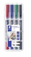 STAEDTLER Lumocolor duo Dobbeltspids-mark&oslash;r Sort Bl&aring; Gr&oslash;n R&oslash;d