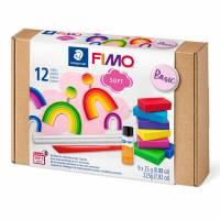 Modeller Fimo Soft Basis s&aelig;t  9x25g m/v&aelig;rkt&oslash;j (12)