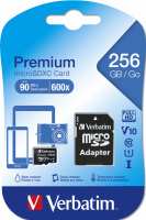 VERBATIM Micro SDXC Premium 256GB Class 10 Incl. Adapter
