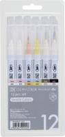 Zig Clean Color Pensel Pen bl&oslash;de farver 12-s&aelig;t