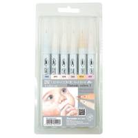 Zig Clean Color Pensel Pen S&aelig;t m. 6 stk Portrait colors