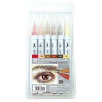 Zig Clean Color Pensel Pen S&aelig;t m. 6 stk Portrait colors II