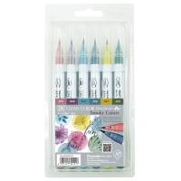 Zig Clean Color Pensel Pen S&aelig;t m. 6 stk Smokey colors