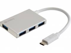 Hub Sandberg USB-C to 4 x USB 3.0 Pocket, hvid
