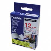 Brother TZe-232 Labeltape 12mm x 8m - Rød/hvid