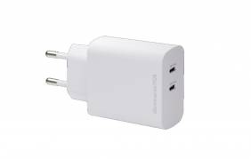 EU Wall Charger - 2xUSB-C 45W - WHT
