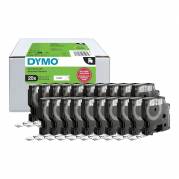 Tape D1 12mmx7m black/white, 20-pack