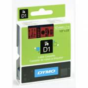 Dymo D1 Labeltape 12mm x 7 m - Sort/rød