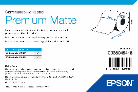 Premium Matte Label - Continuous Roll: 76mm x 35m