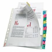 Indekslomme 12-delt 130my PP A4+ farvet