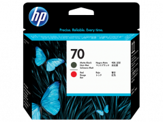 HP 70 matte black & red printhead
