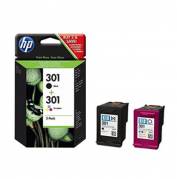 HP 301 Sort Farve (cyan, magenta, gul) Blæk N9J72AE