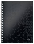 Notesblok WOW PP A4 m/hul kvad 80ark sort