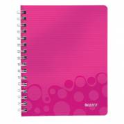 Notesbog WOW PP A5 m/hul lin. 80ark pink