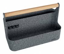 Organizer b&aelig;rbar m/h&aring;ndtag stoffilt lysegr&aring;