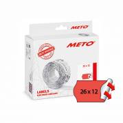 METO etiket perm 26x12 neonr&oslash;d (12rl/1000)