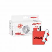 METO etiket perm 29x28 neonr&oslash;d (5rl/1000)