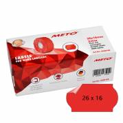 METO etiket aftag 26x16 neonr&oslash;d (6rl/1000)