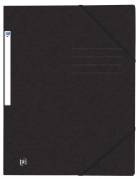 Oxford top file+ elasticated 3-flap folder a4 black filmx10