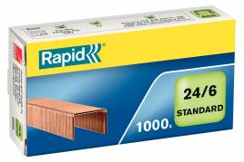 Hæfteklamme Rapid Stand. 24/6 kobber æsk/1000