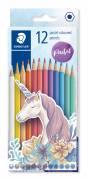 STAEDTLER Farveblyant sekskantet pastel farver ass (12)