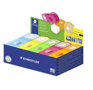STAEDTLER Blyantspidser m/holder+viskelæder neon ass