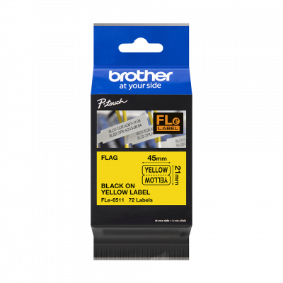 BROTHER FLe-6511 Bk On White Flag Tape