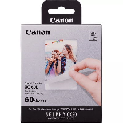 Canon SELPHY XC-60L Bulk Set Farve (cyan, magenta, gul) Kassette og papirs&aelig;t til print-b&aring;nd