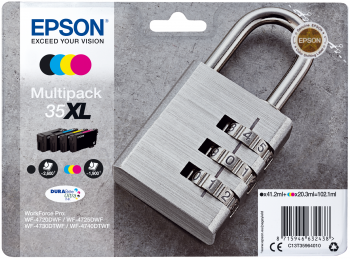 Epson 35XL Multipack Sort Gul Cyan Magenta Bl&aelig;k C13T35964010