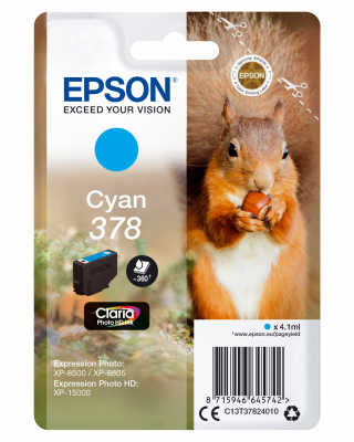 Epson 378 Cyan 360 sider Bl&aelig;k C13T37824010