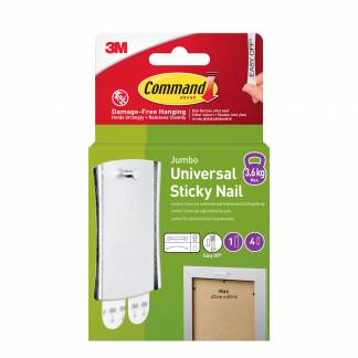 Command Jumbo 1 Hook+4 Strips Large 17048-1