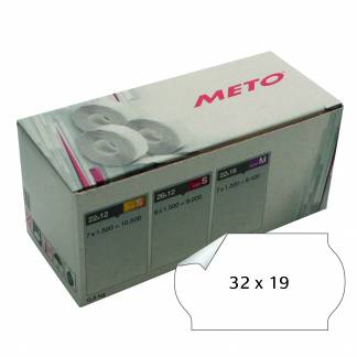 Meto etiket aftag 32x19 hvid (5rl/1000)