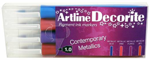 Artline Decorite bullet metallic 4-sæt