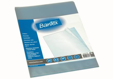 Bantex Lomme A3 TSÅ 0,12mm Refleksfri, 25 Stk.