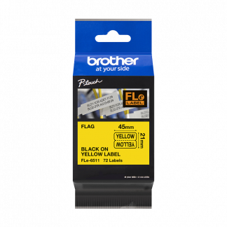 BROTHER FLe-6511 Bk On White Flag Tape