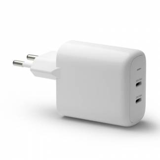 Re-charge - Wall Charger GaN - 2x USB-C 25W EU, White