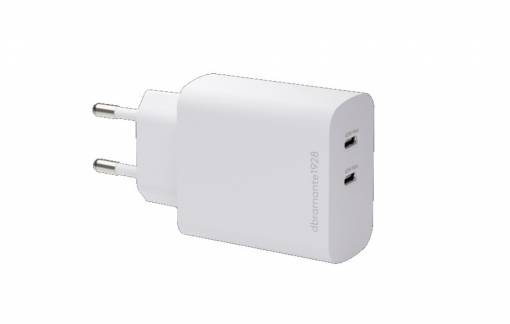 EU Wall Charger - 2xUSB-C 45W - WHT