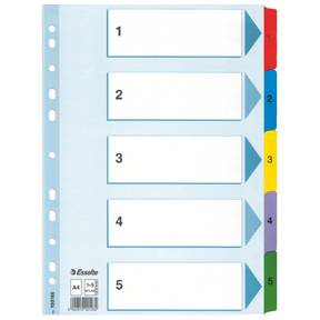 Register Mylar karton A4 1-5