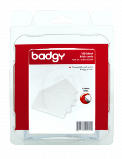 Badgy blank white 0,76mm thick cards (100)
