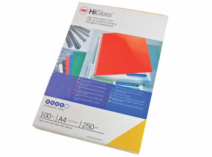 Indbindingsomslag karton HiGloss A4 sort (100)