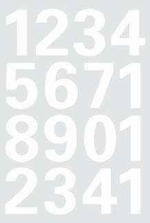 Herma etiket tal 0-9 25mm hvid