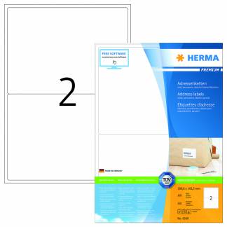 HERMA Premium Laminerede adressem&aelig;rkater 199.6 x 143.5 mm 200etikette(r)